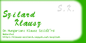 szilard klausz business card